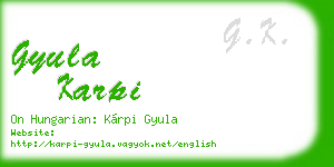 gyula karpi business card